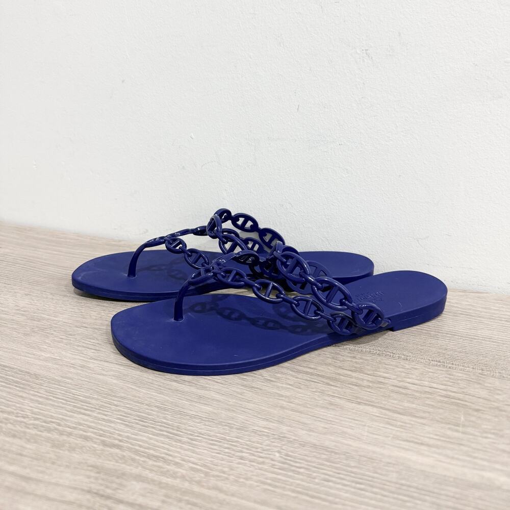 Hermes Chaine d'Ancre Island Sandals Slip On Thong Sandas Violet Iris Womens 38 - Picture 3 of 8